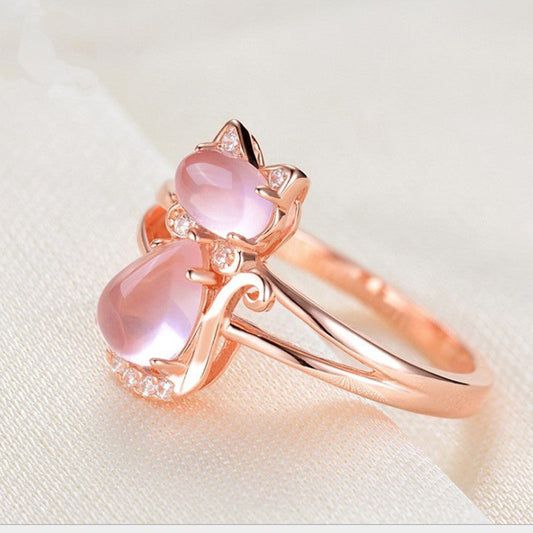Anello di cristallo con gatto da donna - Liora