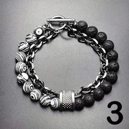 Bracciale di perle tigrate Steel Streaks
