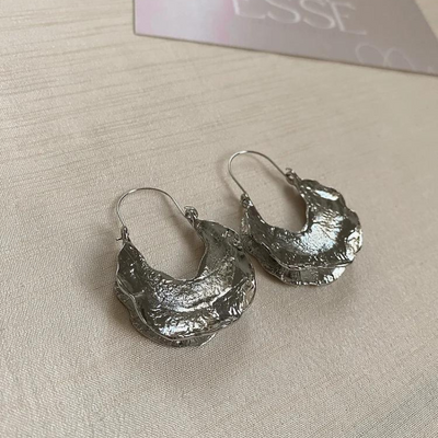 Orecchini in argento testurizzato - Ilaria