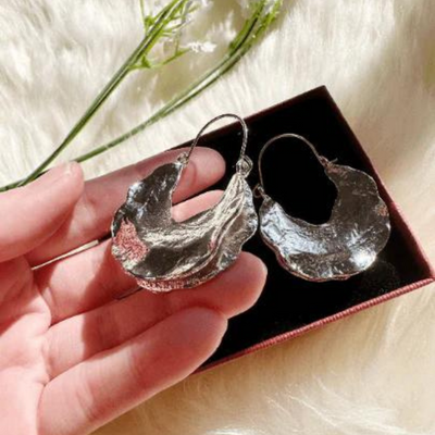 Orecchini in argento testurizzato - Ilaria