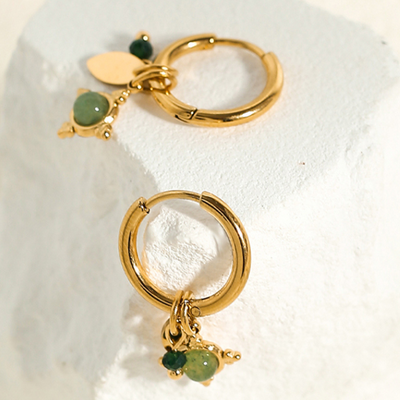 Orecchini a cerchio con charm a stella mistica - Salma