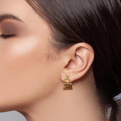 Orecchini a goccia con prisma d'ambra - Rafaela