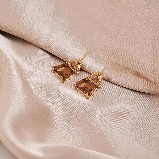 Orecchini a goccia con prisma d'ambra - Rafaela