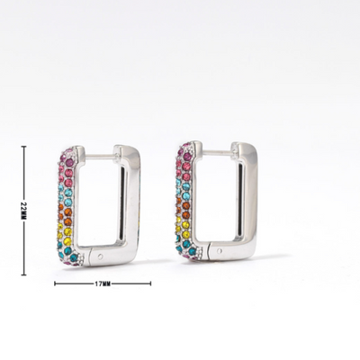 Orecchini quadrati radianti - Elena