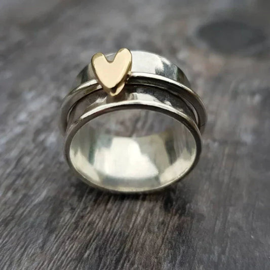 Anello d'argento vintage a forma di cuore