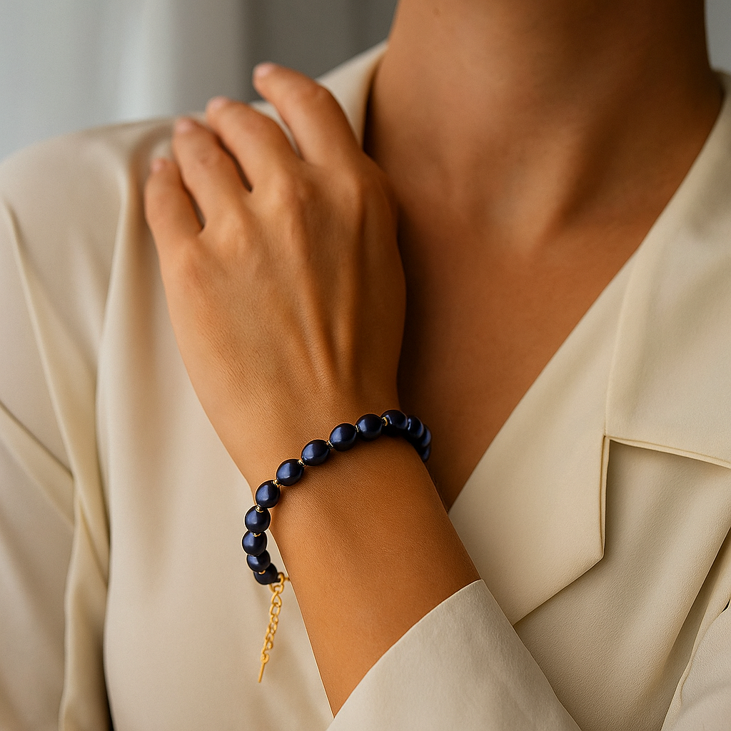 Bracciale con perle naturali e finitura dorata - Aristea