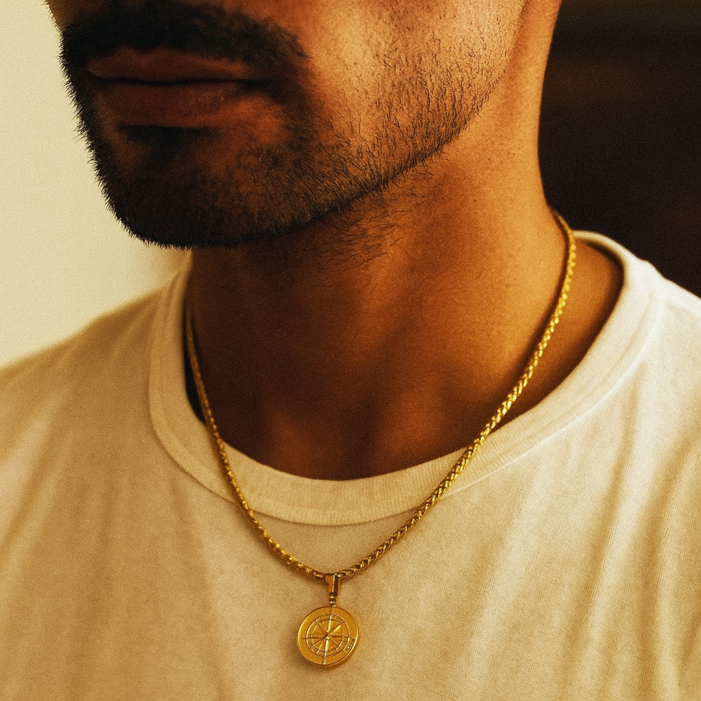 Collana con bussola in onice di Sense of Freedom