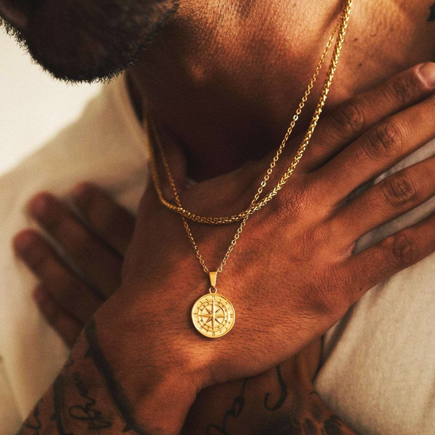 Collana da uomo con pendente bussola - Corrado