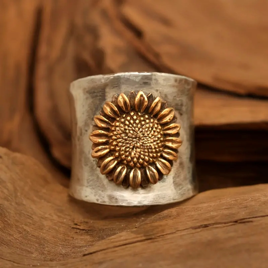 Anello argentato girasole - Kira