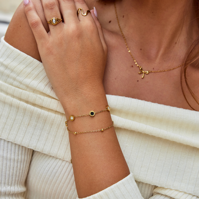 Bracciale con Doppia Catena e Dettagli Circolari - Vittoria