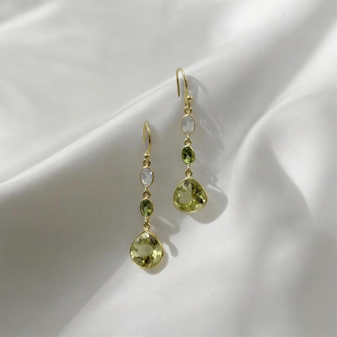 Eleganti orecchini di cristallo verde - Liyana