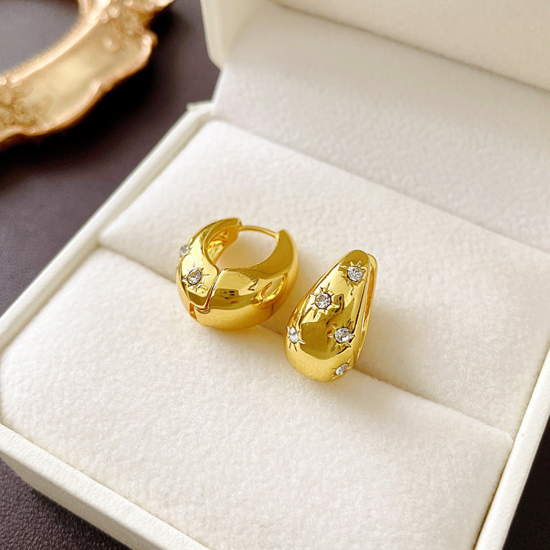 Orecchini a cerchio con cupola stellata - Iolanda