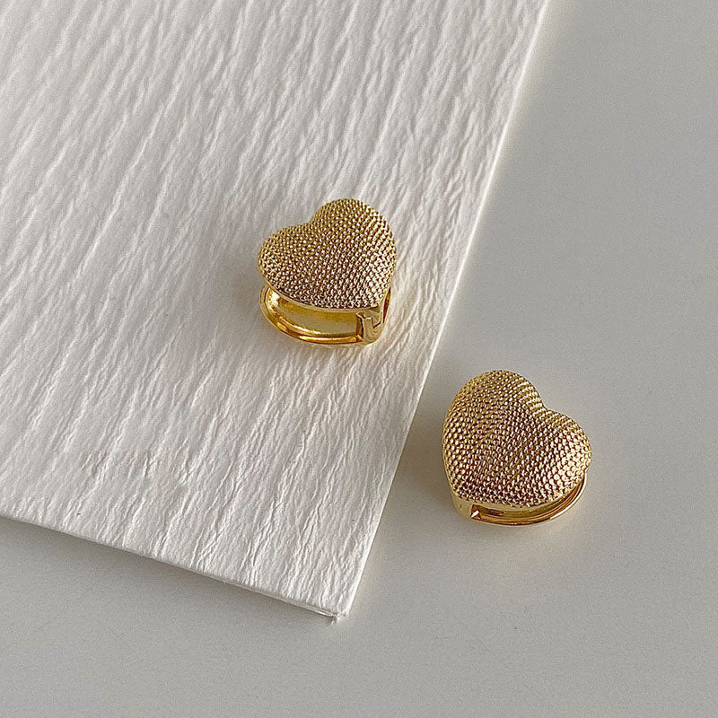 Orecchini a cuore strutturati - Helena