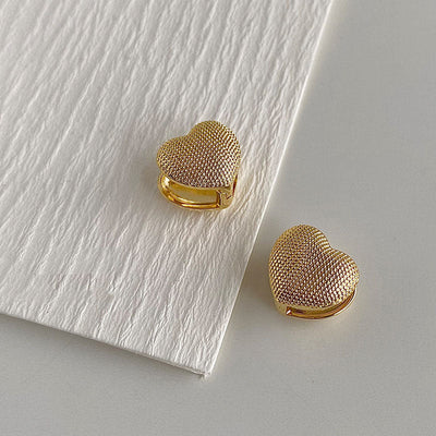 Orecchini a cuore strutturati - Helena