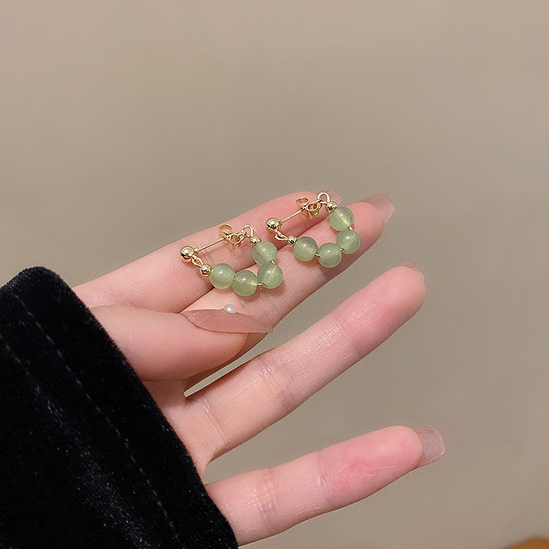 Orecchini a cerchio con perle ritorte Lime - Liora