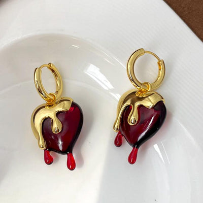 Orecchini con cuore fuso - Inez