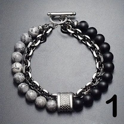 Bracciale di perle tigrate Steel Streaks