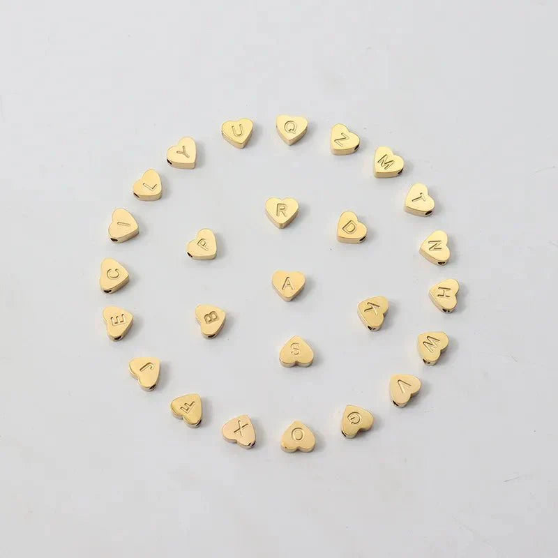 Bracciale con Corda Regolabile e Ciondolo a Cuore Iniziale - Arianna