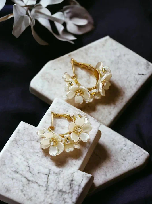 Orecchini a cerchio Fiore - Arianna