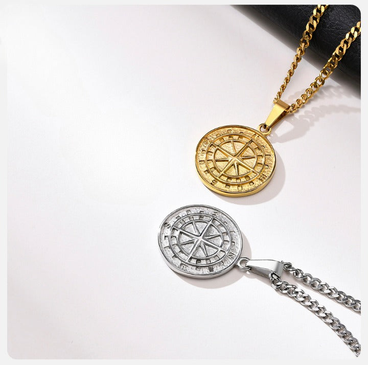 Collana da uomo con pendente bussola - Corrado