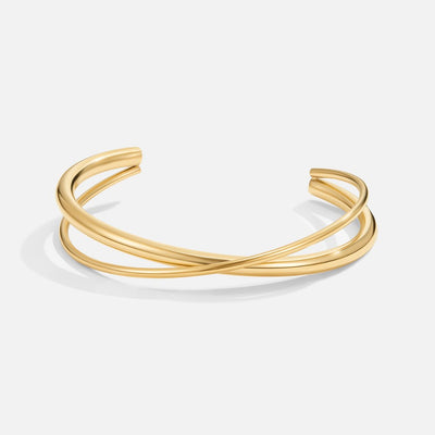 Bracciale Rigido Aperto con Linee Intrecciate - Winona