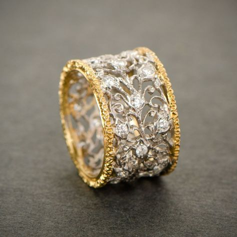 Anello vintage Zirkonia Efeu