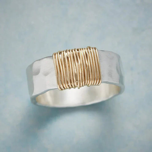 Anello d'argento vintage in oro