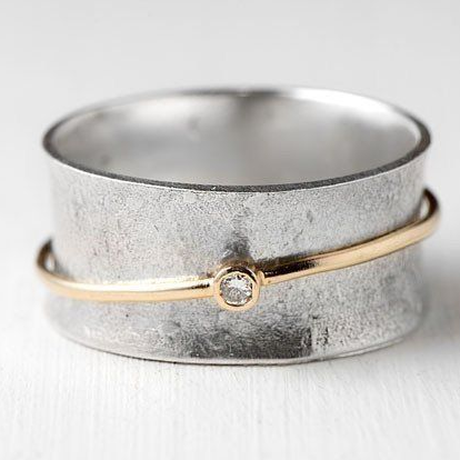 Anello in argento Zirkonia Vintage Linea Oro