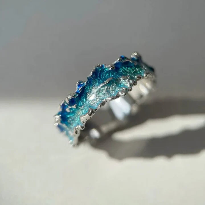 Anello d'argento vintage Blue Ocean - Esme