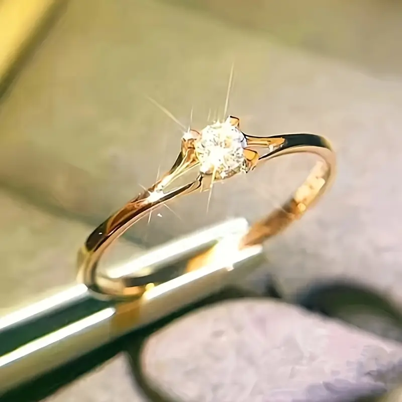 Vetro bianco fine Anello d'oro - Eva