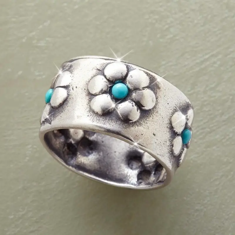 Anello in argento con pietra blu girasole - Dara