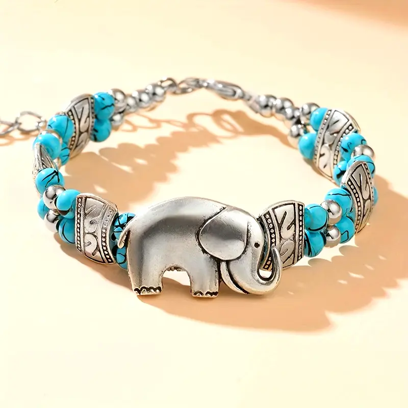 Bracciale in argento blu elefante - Elora
