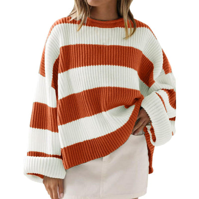 Maglione oversize a righe larghe in maglia a coste - Eleanor