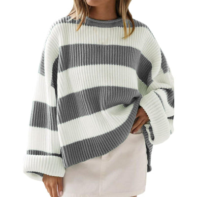 Maglione oversize a righe larghe in maglia a coste - Eleanor