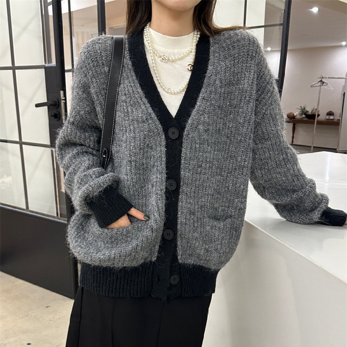 Cardigan donna in maglia morbida dal taglio rilassato - Ingrid