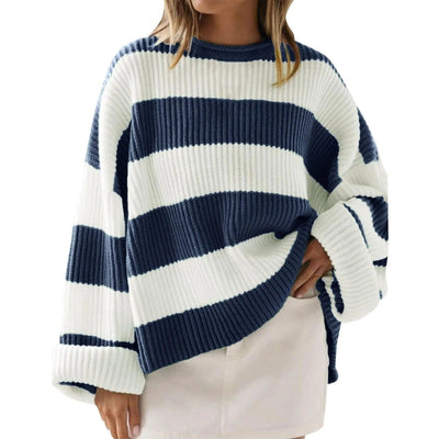 Maglione oversize a righe larghe in maglia a coste - Eleanor