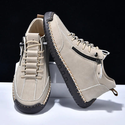 Scarpe da ginnastica da uomo in pelle sintetica con chiusura laterale in stile urbano - Aksel