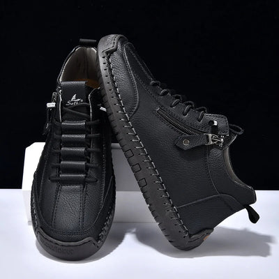 Scarpe da ginnastica da uomo in pelle sintetica con chiusura laterale in stile urbano - Aksel