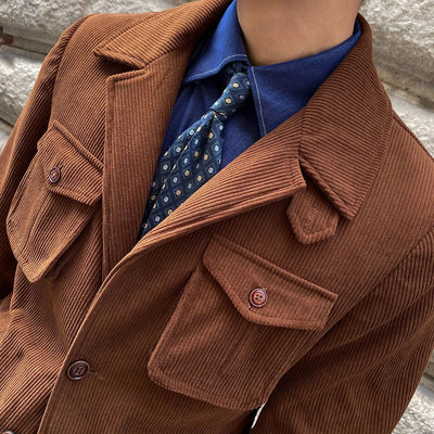 Blazer da uomo in velluto a coste con tasche utility dal taglio classico - Dino