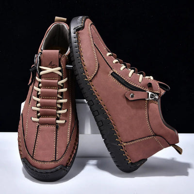 Scarpe da ginnastica da uomo in pelle sintetica con chiusura laterale in stile urbano - Aksel