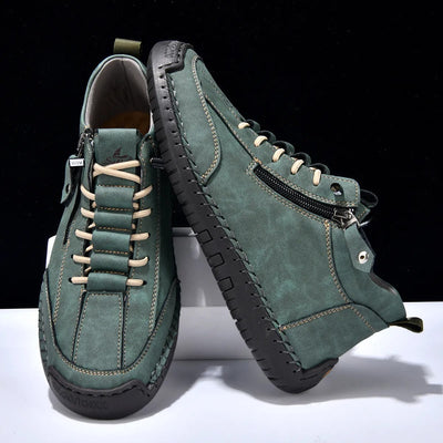 Scarpe da ginnastica da uomo in pelle sintetica con chiusura laterale in stile urbano - Aksel