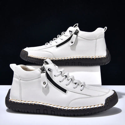 Scarpe da ginnastica da uomo in pelle sintetica con chiusura laterale in stile urbano - Aksel