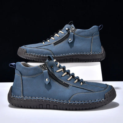Scarpe da ginnastica da uomo in pelle sintetica con chiusura laterale in stile urbano - Aksel