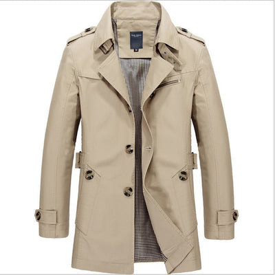 Trench lungo impermeabile da uomo con doppi bottoni - Miles