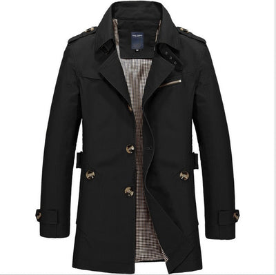 Trench lungo impermeabile da uomo con doppi bottoni - Miles
