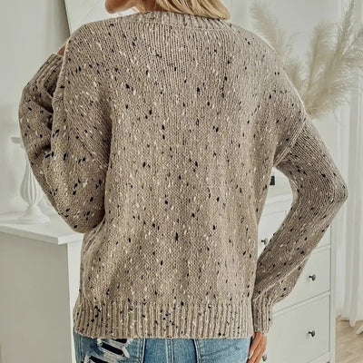 Maglia da donna con tessuto a maglia screziato, stile casual - Elora