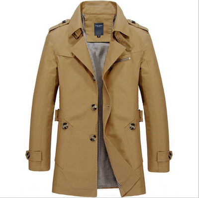 Trench lungo impermeabile da uomo con doppi bottoni - Miles