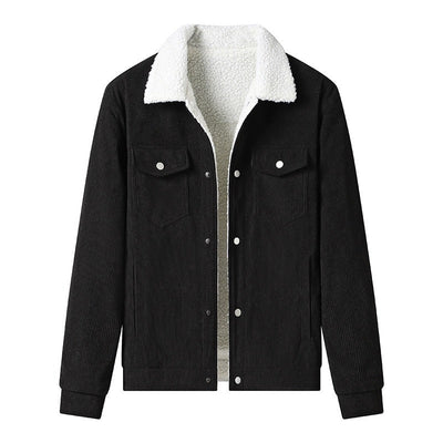 Giacca da uomo in velluto a coste con fodera in pile, stile casual - Alain