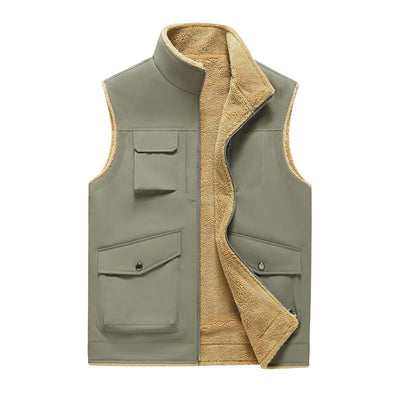 Gilet da uomo in pile foderato in stile outdoor multitasche - Owen