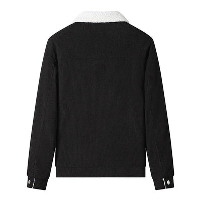 Giacca da uomo in velluto a coste con fodera in pile, stile casual - Alain